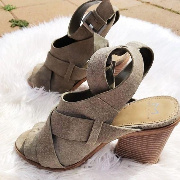 New Marc Fisher LTD Tan Suede Valen Sandal Sz 8M - Picture 6 of 8